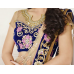 Tremendous Beige Colored Embroidered Net Saree